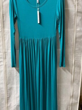 Dearcase Teal Long Sleeve Maxi Dress